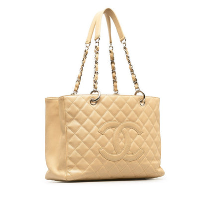 Chanel Mattress Chain  Bag Beige ilver Caviar S Lady Chanel