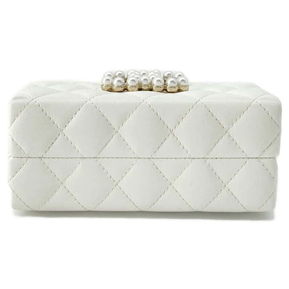 Chanel Chain Clutch Bag White AP3452 Lambskin