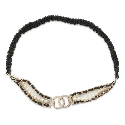 CHANEL CC Logo waist belt Black Lambskin