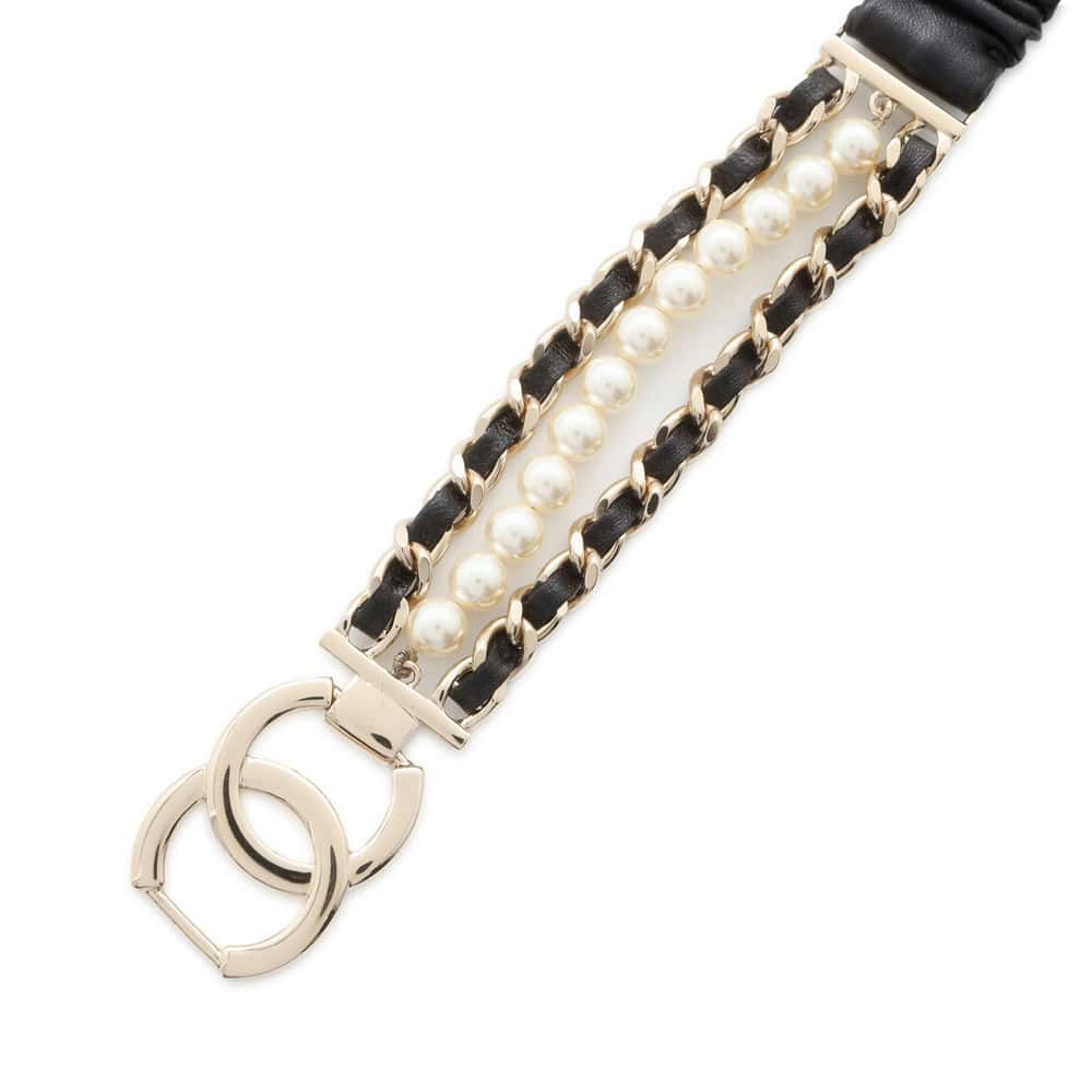 CHANEL CC Logo waist belt Black Lambskin