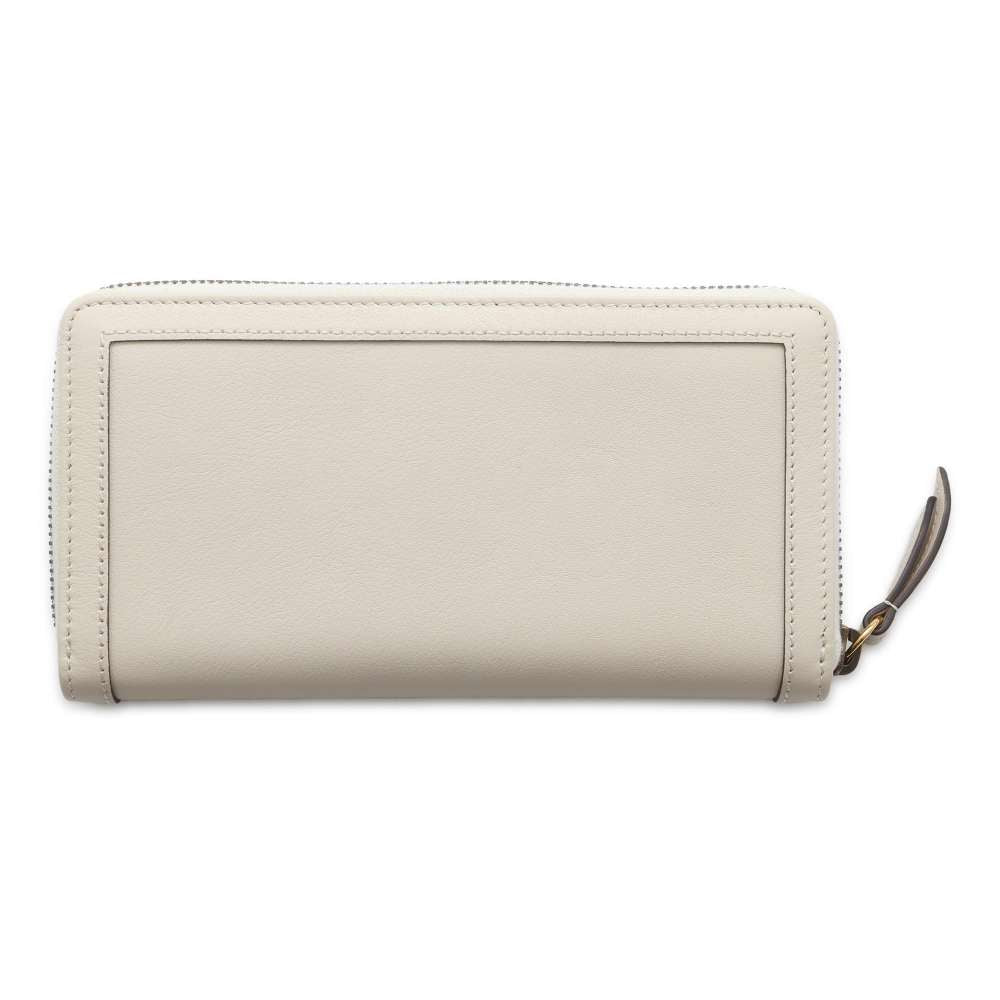 GUCCI Diana Round Zip Long Wallet Ivory 658634 Leather/Bamboo