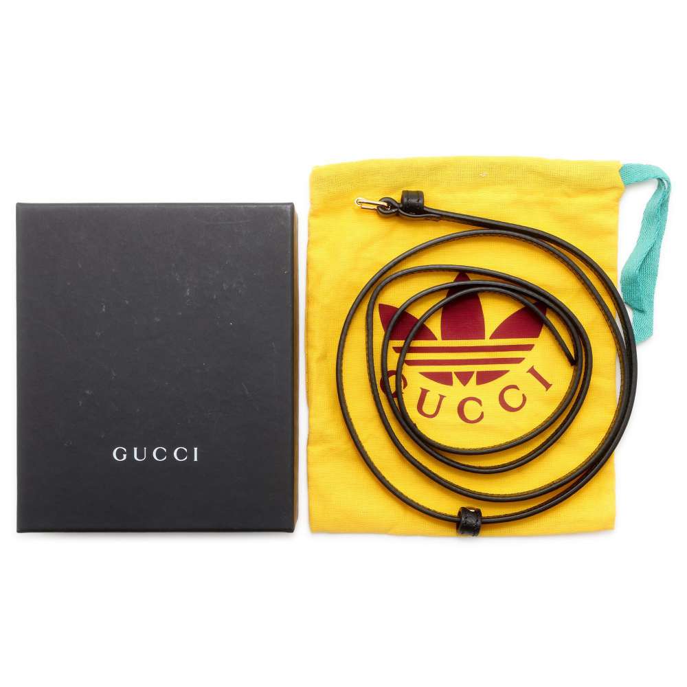 GUCCI Horsebit Shoulder Wallet Black/White 702248 Leather