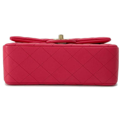 Chanel Matelasse Single Flap ChainShoulder Bag Pink A69900 Lambskin Size 20