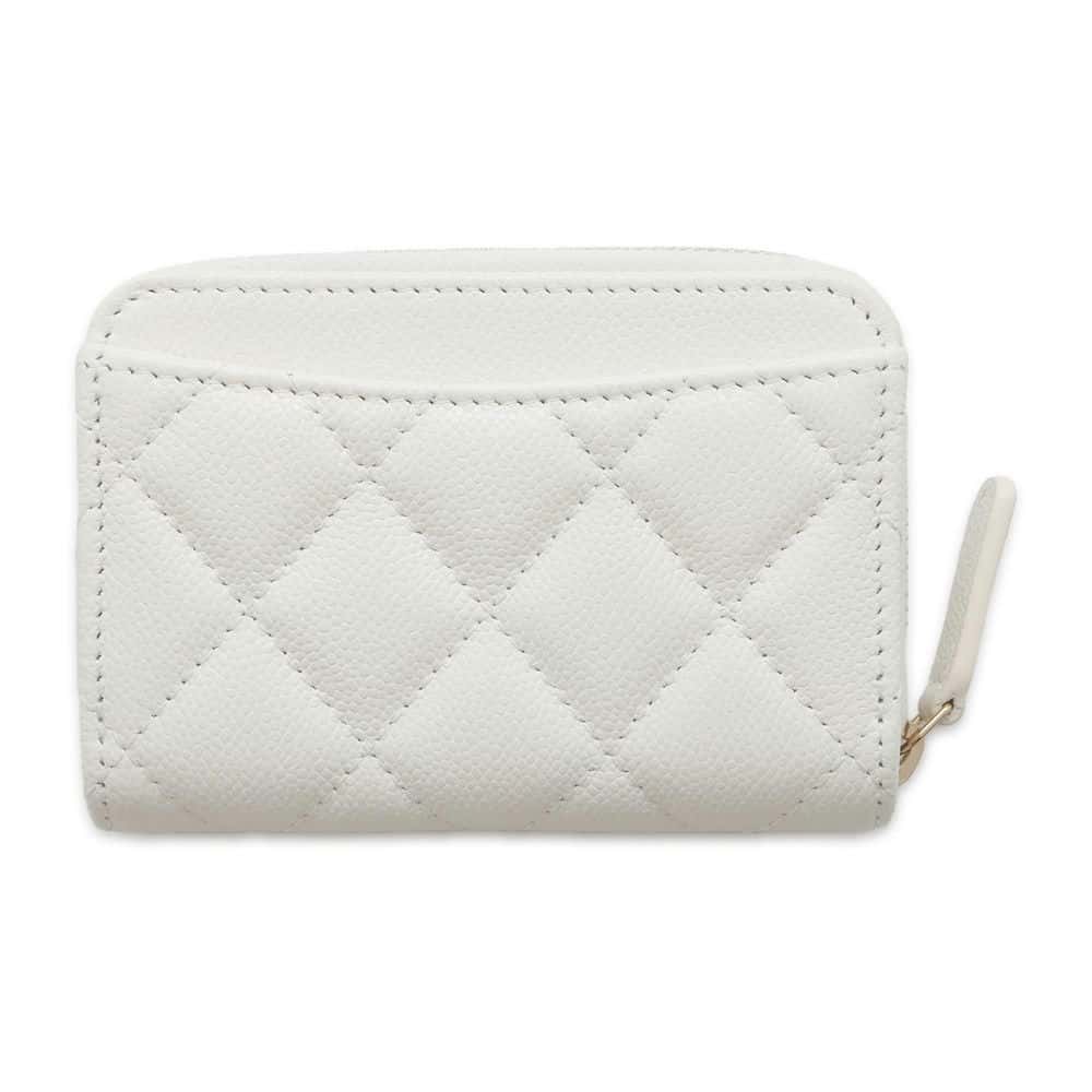 Chanel Matelasse Classic Zip Coin Purse White AP0216 Caviar Leather