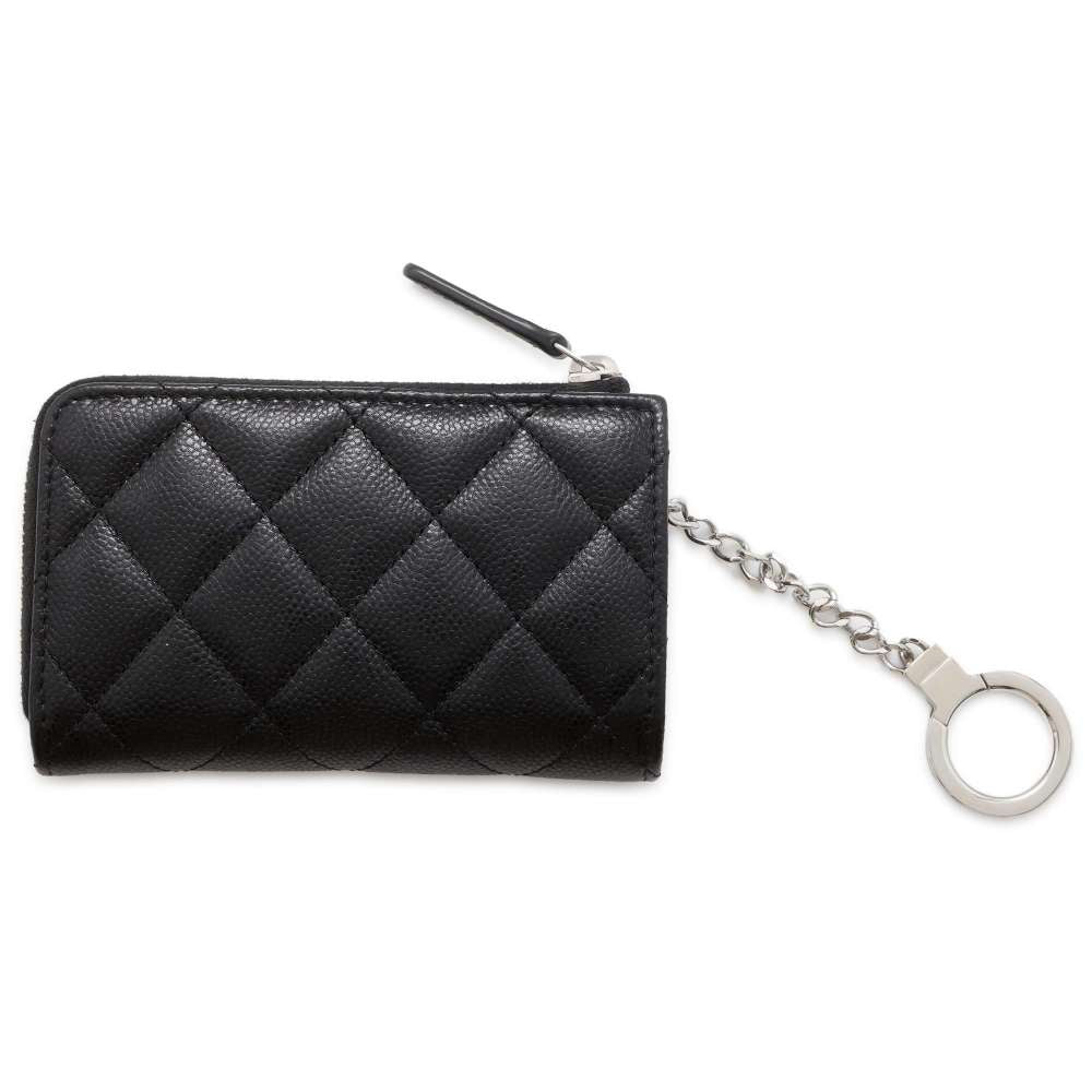Chanel Matelasse Zip Keychain Black AP0221 Caviar Leather