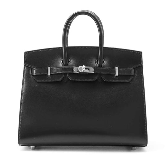 HERMES Birkin Sellier Black Box Calf Leather Size 25