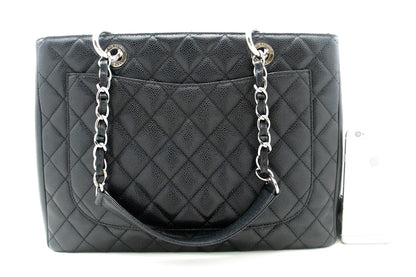 CHANEL Caviar GST 13" Grand Shopping Tote Chain Shoulder Bag Black