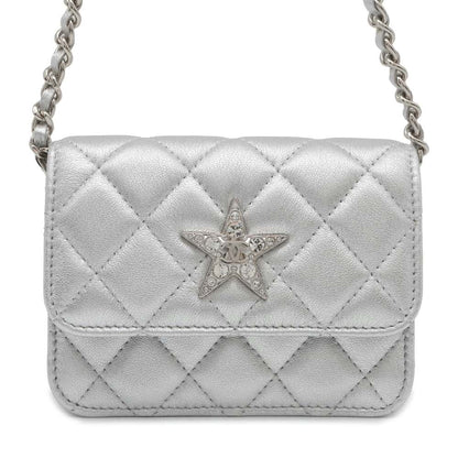 Chanel Star ChainPouch Silver Lambskin