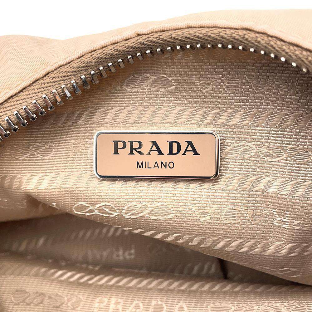 PRADA ChainShoulder Bag Beige 1BH172 Nylon