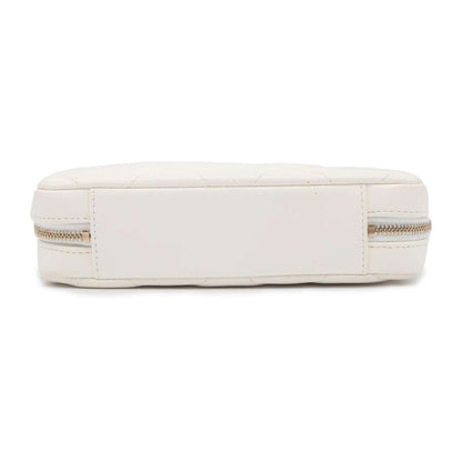 Chanel Chanel19 Matelasse ChainShoulder Bag White Lambskin