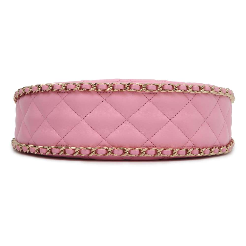 Chanel Matelasse Small Hobo Shoulder Bag Pink AS3917 Lambskin