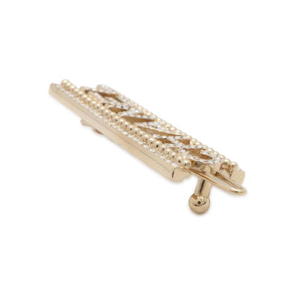 Chanel Chanel logo hair brooch Gold Gold Plated Rhinestone