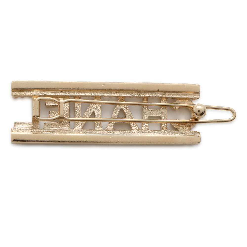 Chanel Chanel logo hair brooch Gold Gold Plated Rhinestone