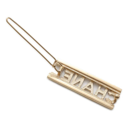 Chanel Chanel logo hair brooch Gold Gold Plated Rhinestone