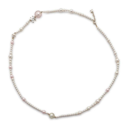 Chanel CC Logo Long Necklace Metal Faux Pearl