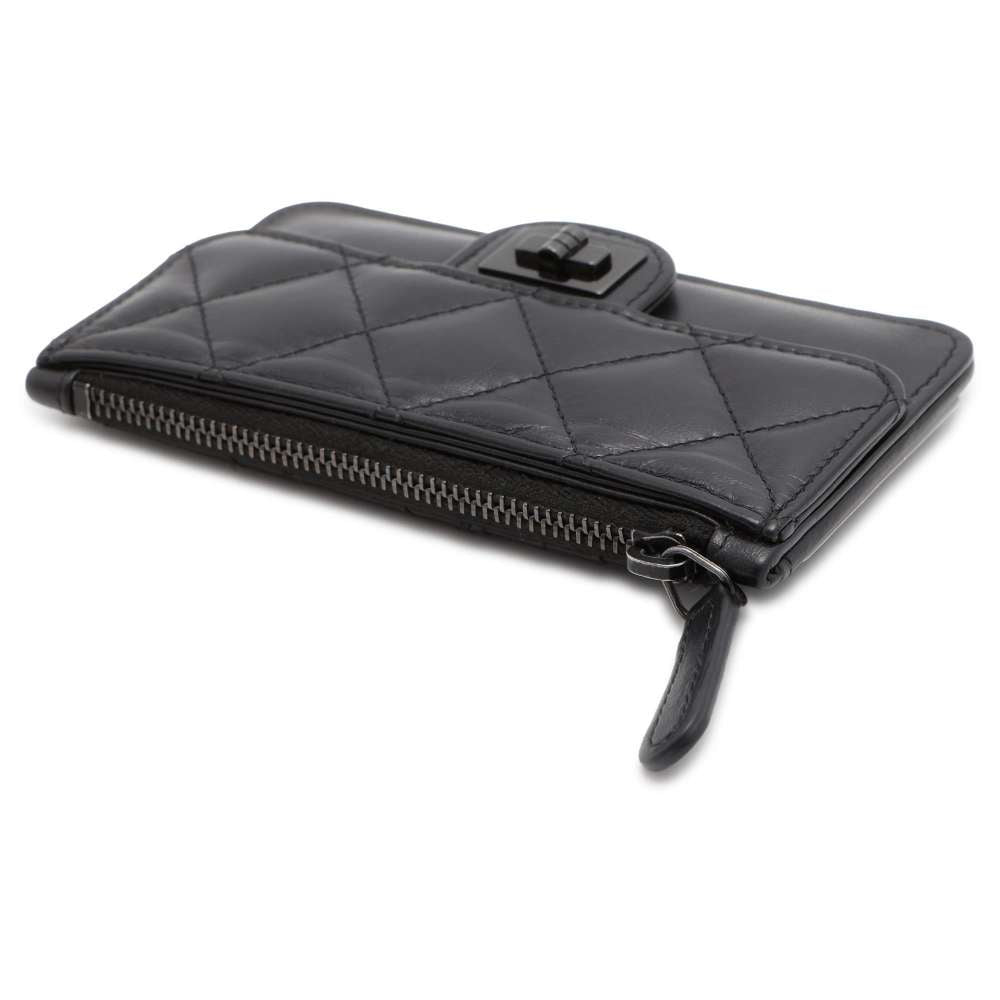 Chanel 2.55 CardCoin purse Black Calf Leather