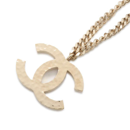 Chanel Necklace Champagne Gold Metal  Rhinestone