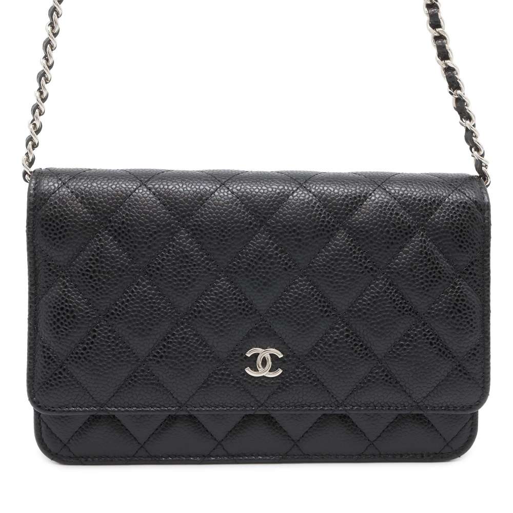 CHANEL Matelasse Classic Chain Wallet Black AP0250 Caviar Leather