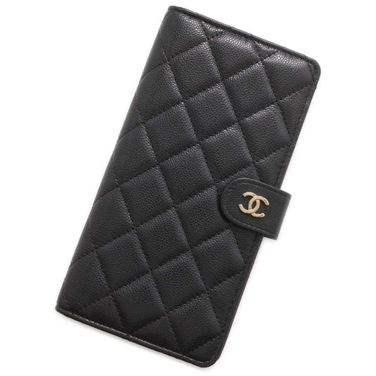 CHANEL Notebook-style long wallet Black AP4129 Caviar Leather