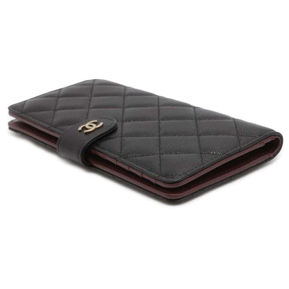 CHANEL Notebook-style long wallet Black AP4129 Caviar Leather