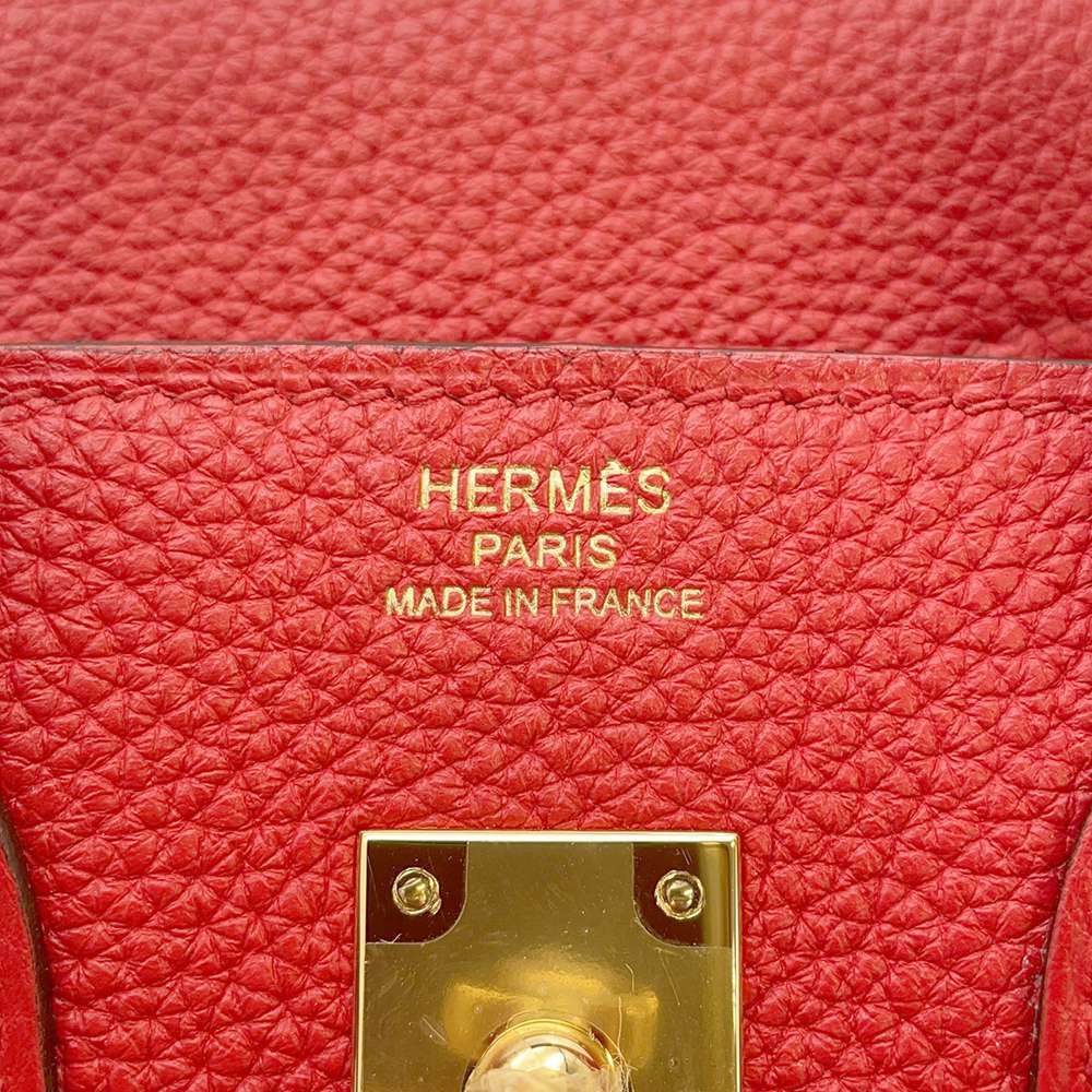 HERMES Birkin Rouge Coeur Togo Leather Size 25