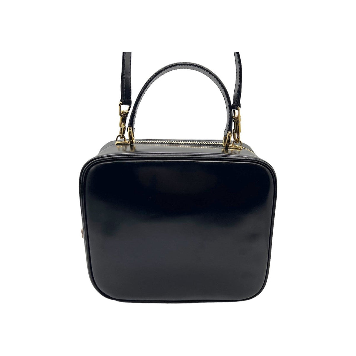 Gucci Vintage Black Leather Vanity Cosmetic Case