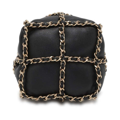 Chanel Drawstring Bag Chain Shoulder Bag Black AS2314 Lambskin
