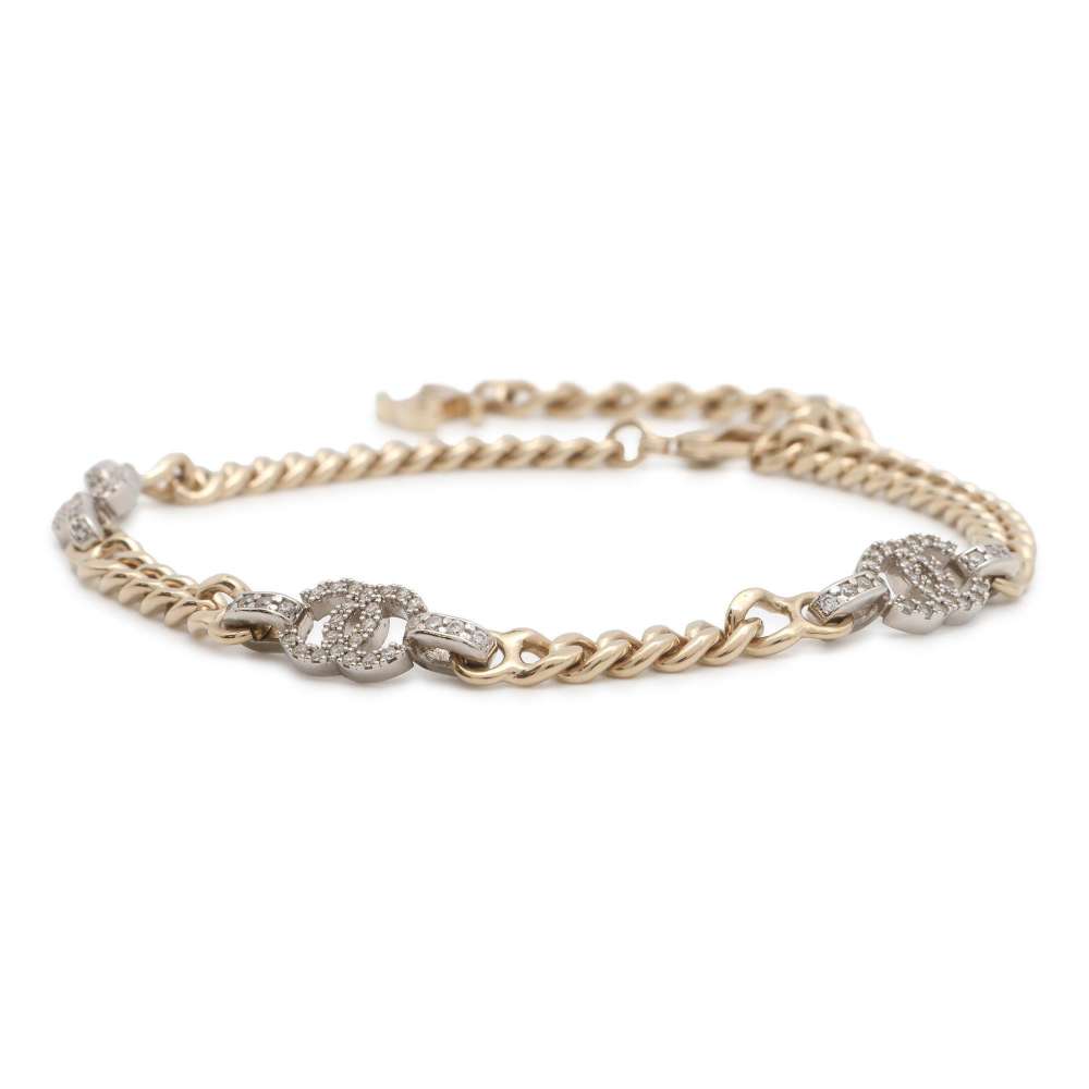 Chanel CC Logo Necklace Gold/Silver Metal Light Stone