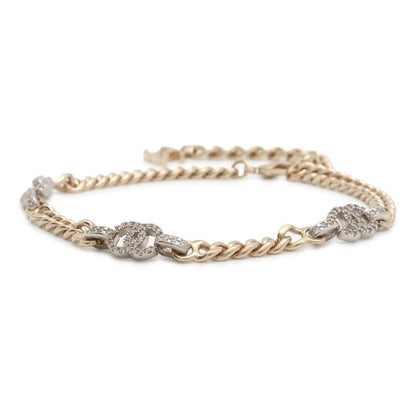 Chanel CC Logo Necklace Gold/Silver Metal Light Stone