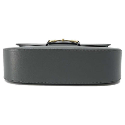 GUCCI Horsebit1955 Shoulder Bag Gray 700457 Leather