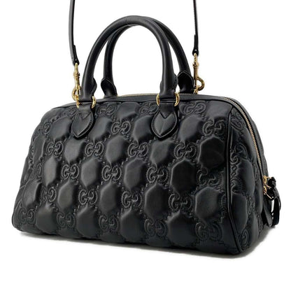 GUCCI GGMatelasse 2wayTravel Bag Black 702242 Leather Size Medium
