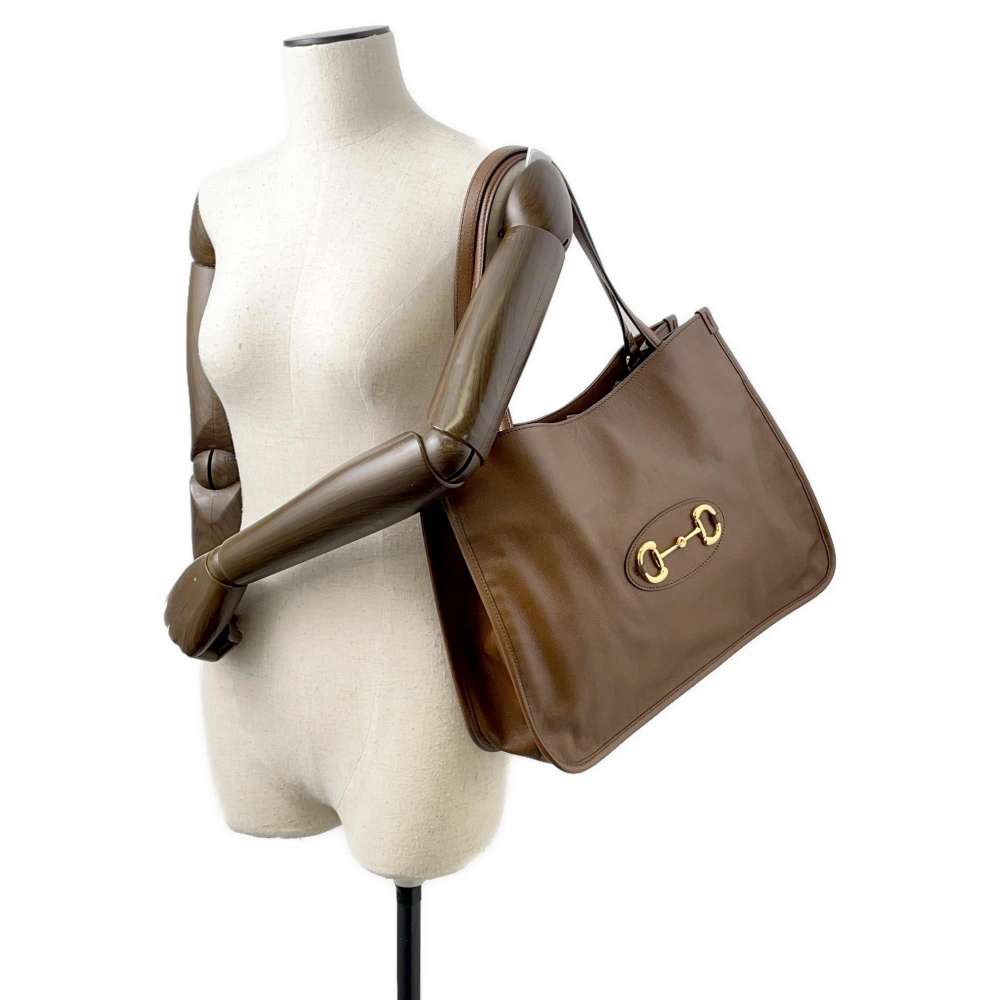 GUCCI Horsebit 1955Tote Bag Brown 623694 Leather