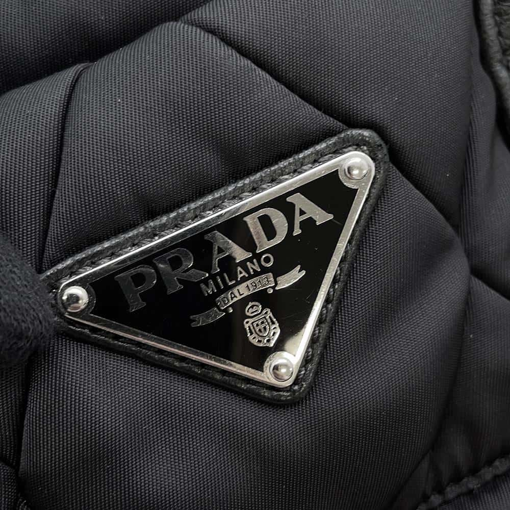 PRADA Bomber 2way Tote Bag Black 1BG168 Nylon