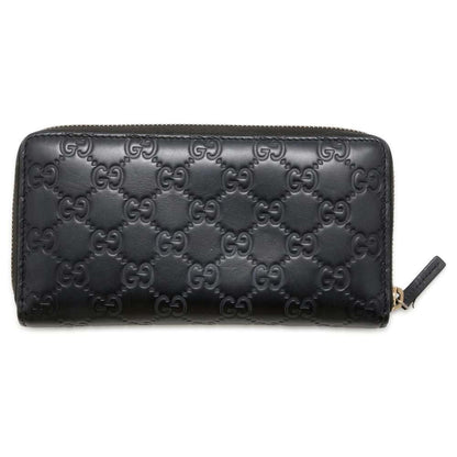 GUCCI Guccissima Zip AroundNagazaiCloth Black 388680 Leather