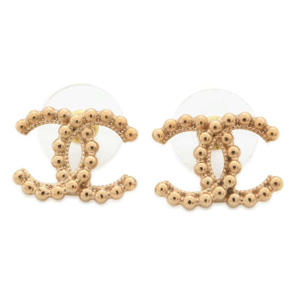 CHANEL CC Logo Earrings Gold Metal