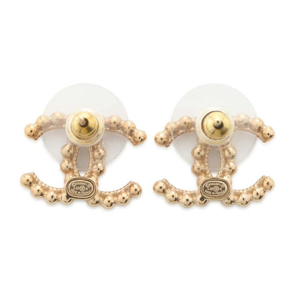 CHANEL CC Logo Earrings Gold Metal