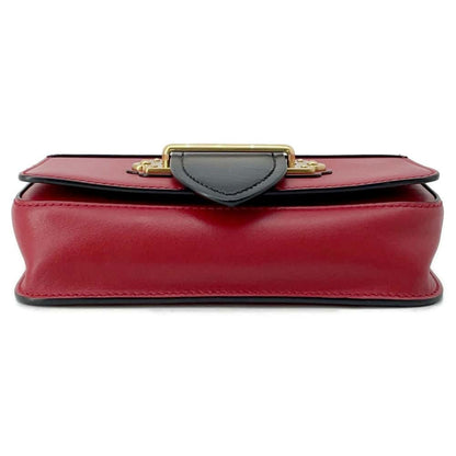 PRADA ChainShoulder Bag Red/Black 1BL004 Leather