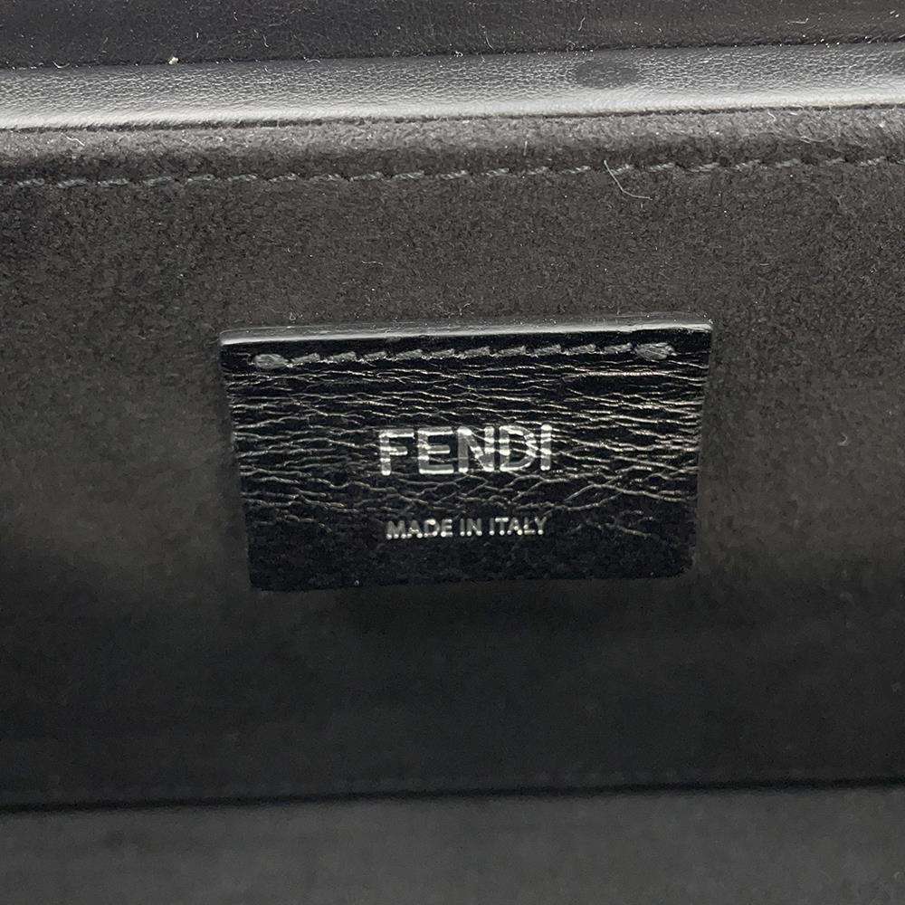 FENDI Horizontal Box Bag Black 7VA520 Calf Leather