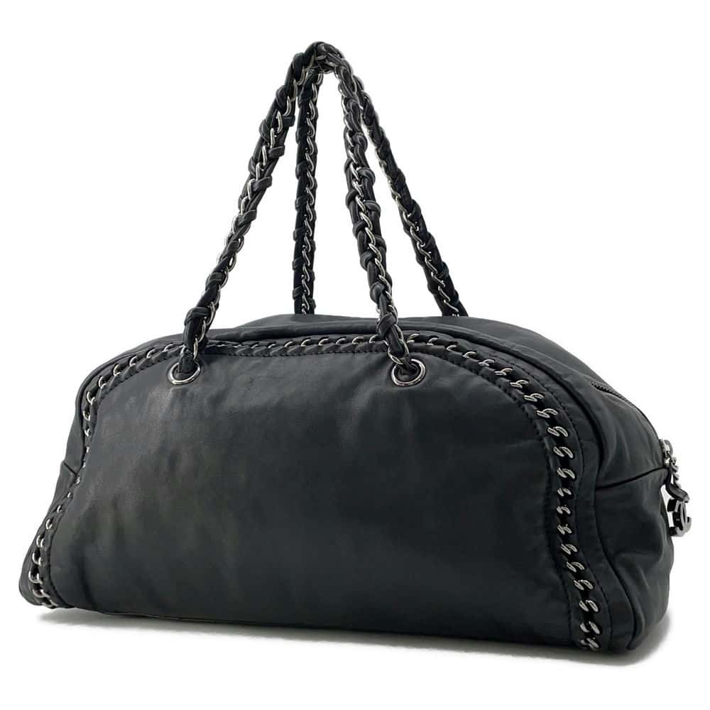 Chanel Luxury Line Travel Bag Black A31405 Leather