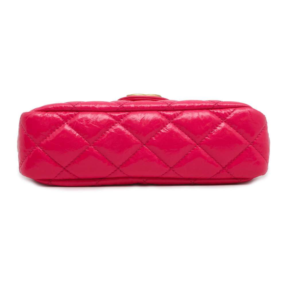 Chanel Matelasse CC Logo Hobo Bag Pink AS3710 Shiny Calf Leather