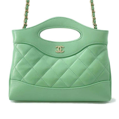 Chanel Chanel31 Mini ChainShoulder Bag Green AP3656 Shiny Calf Leather Size Mini