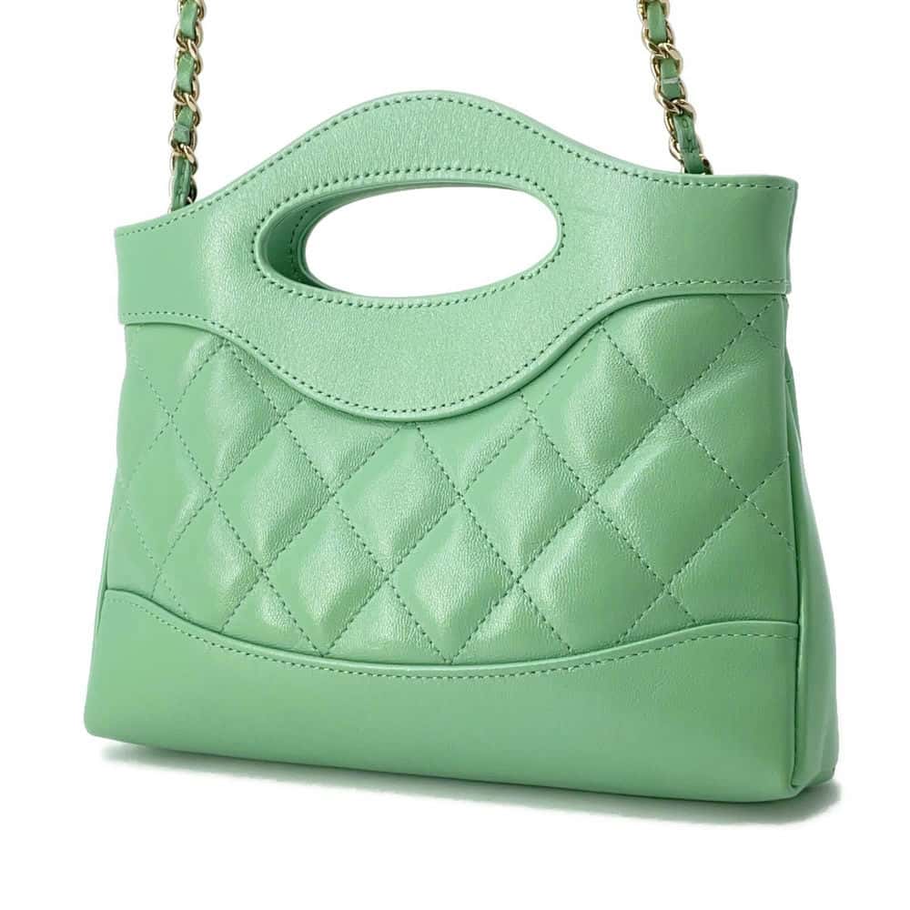 Chanel Chanel31 Mini ChainShoulder Bag Green AP3656 Shiny Calf Leather Size Mini