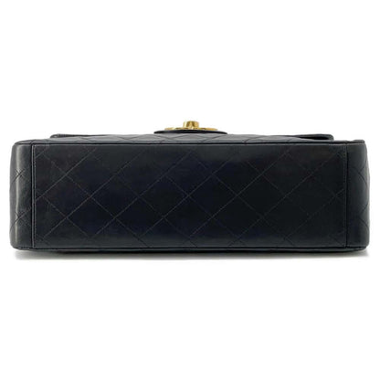 Chanel Jumbo Matelasse ChainShoulder Bag Black Lambskin Size 34