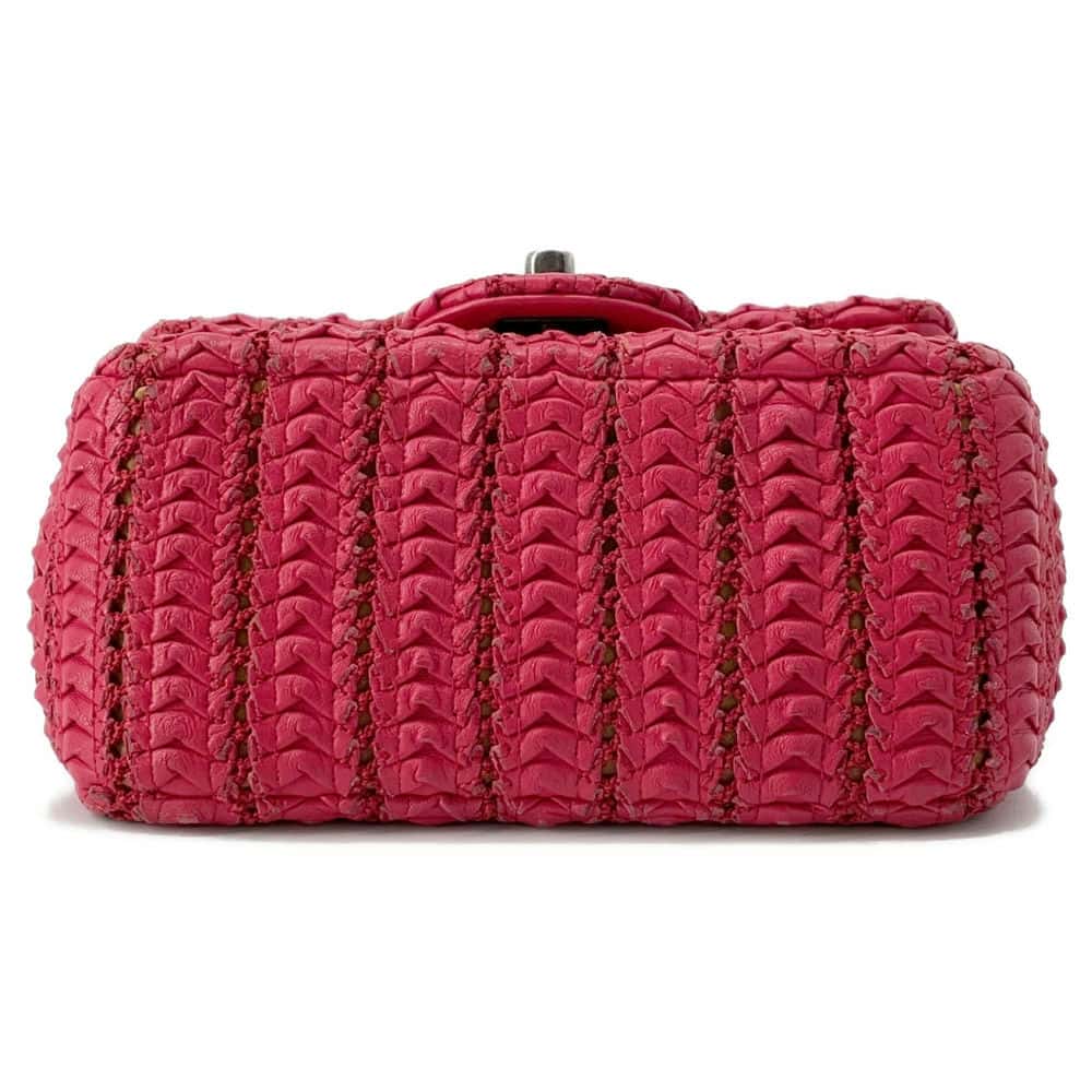 Chanel ChainShoulder Bag Red Leather Size 16
