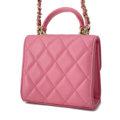 Chanel Matelasse ChainShoulder Bag Pink AP2682 Lambskin Size 11