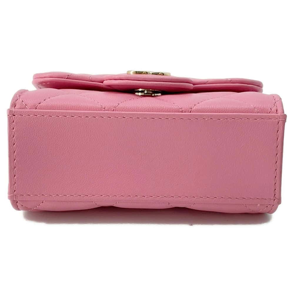 Chanel Matelasse ChainShoulder Bag Pink AP2682 Lambskin Size 11