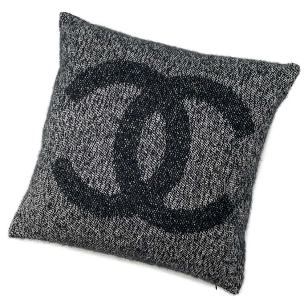 Chanel CC Logo Cushion Black Cashmere94% Silk6%