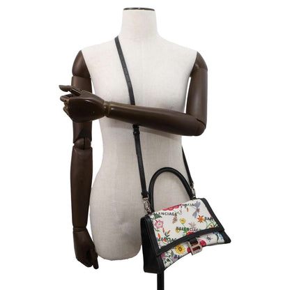 GUCCI Hacker Project Flora Hourglass Handbag White/Multicolor/Black 681697 Canvas Leather Size Small