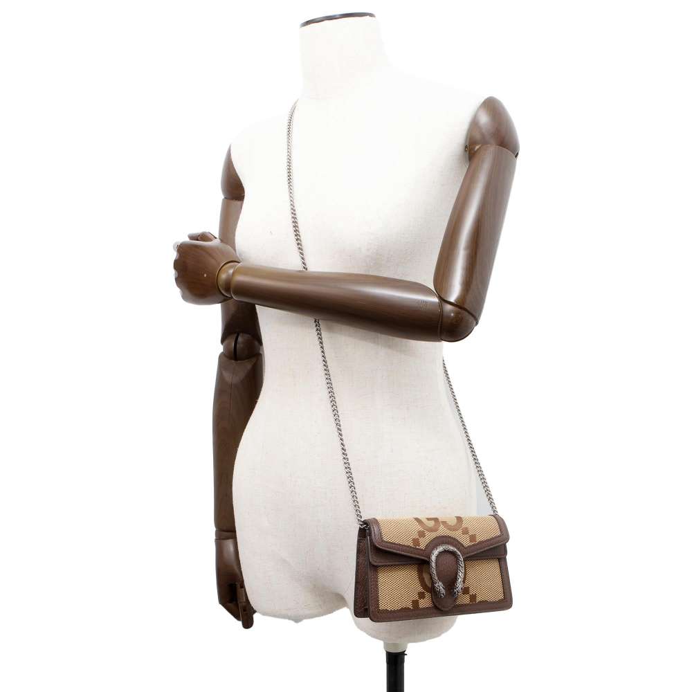 GUCCI Jumbo GG Dionysus ChainShoulder Bag Beige/Brown 476432 Canvas Leather Size super mini