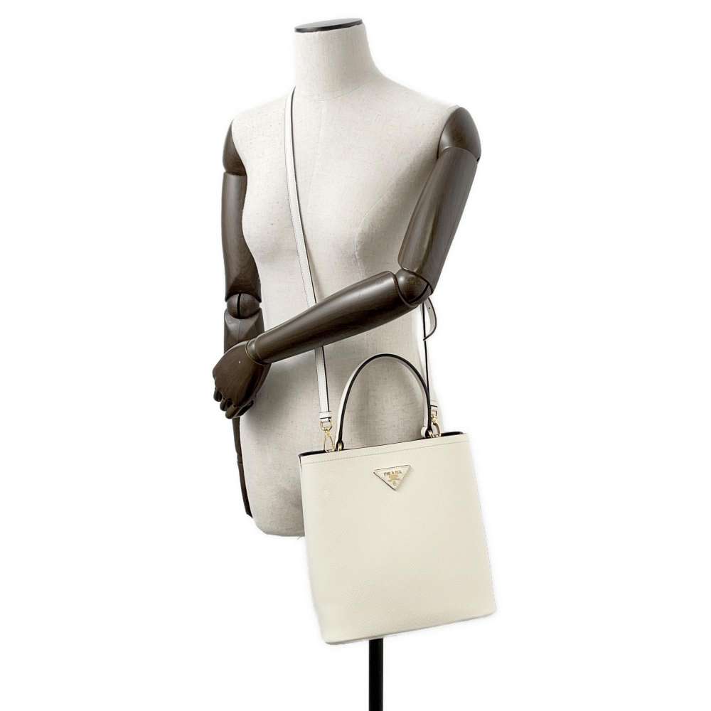 PRADA Panier 2wayShoulder White 1BA212 Leather
